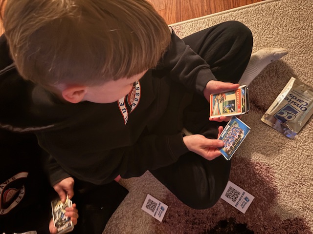Going through team card pack